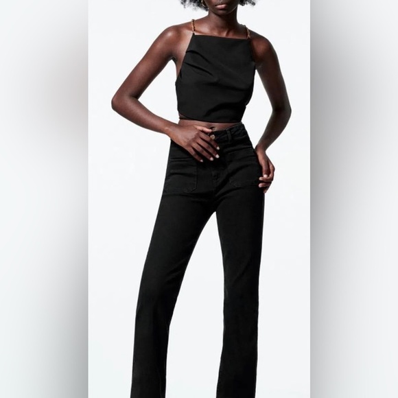 NWT Zara Black Flare Jeans 6147/169 - Picture 1 of 11